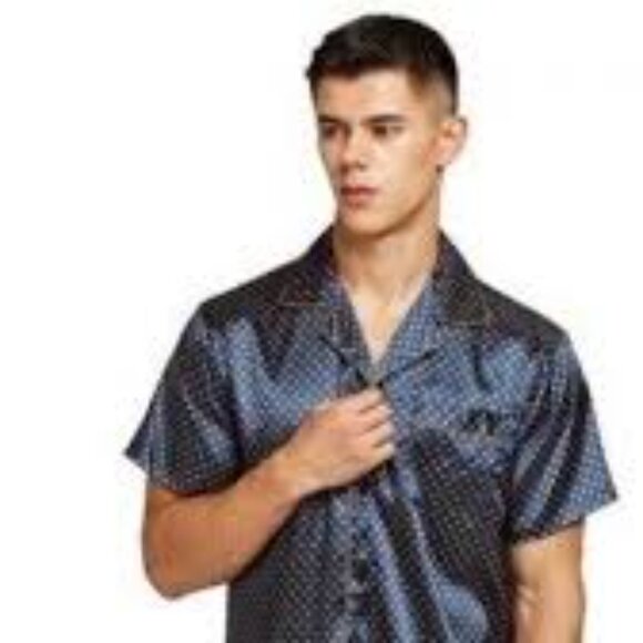 2 - NWT NOBLE MOUNT MEN'S PREMIUM SATIN SHORT PAJAMA SET - Picture 6 of 7